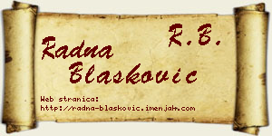 Radna Blašković vizit kartica